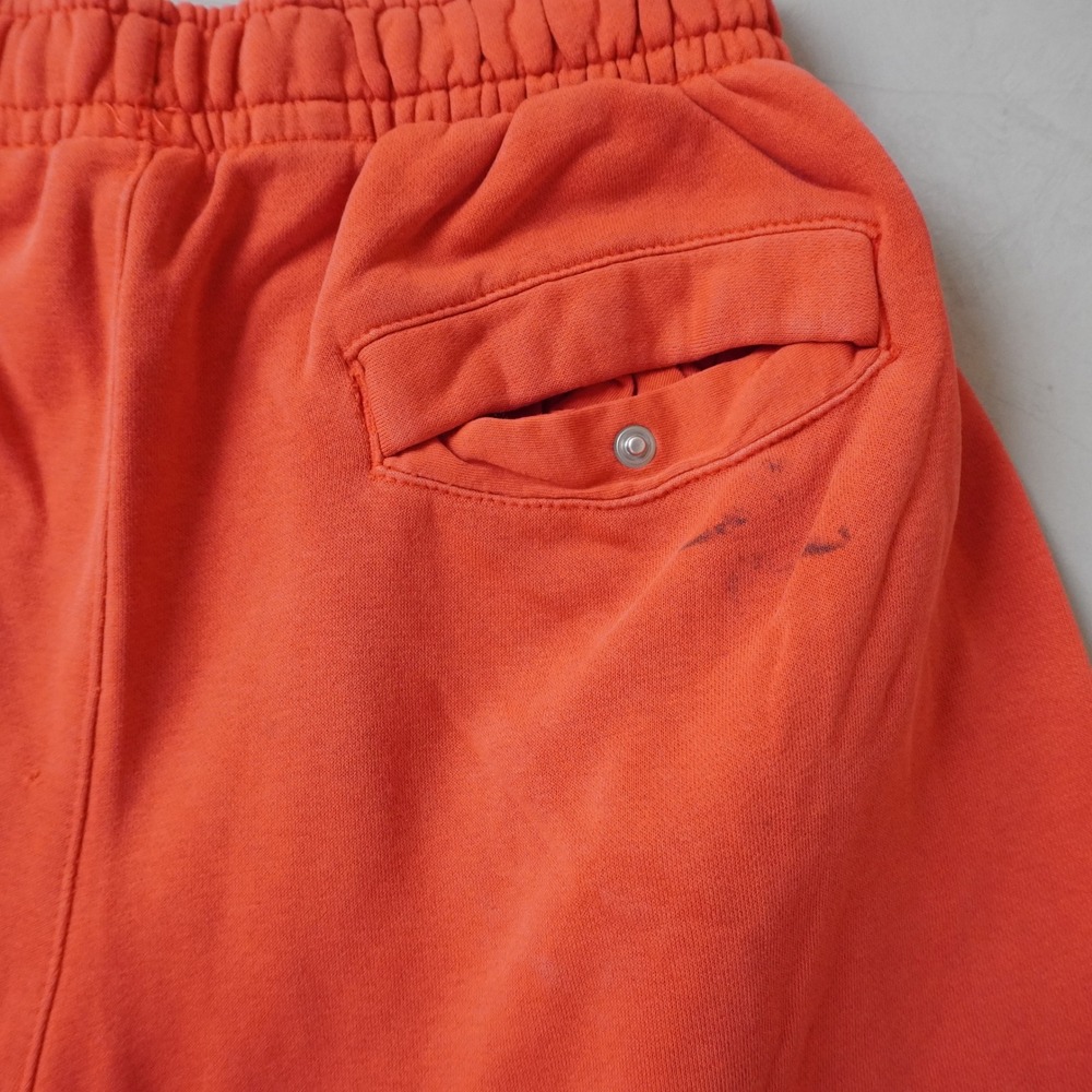 Nike Fleece Sweat Shorts Medium Mens Orange Big Swoosh Graphic Drawstring - Picture 4 of 11